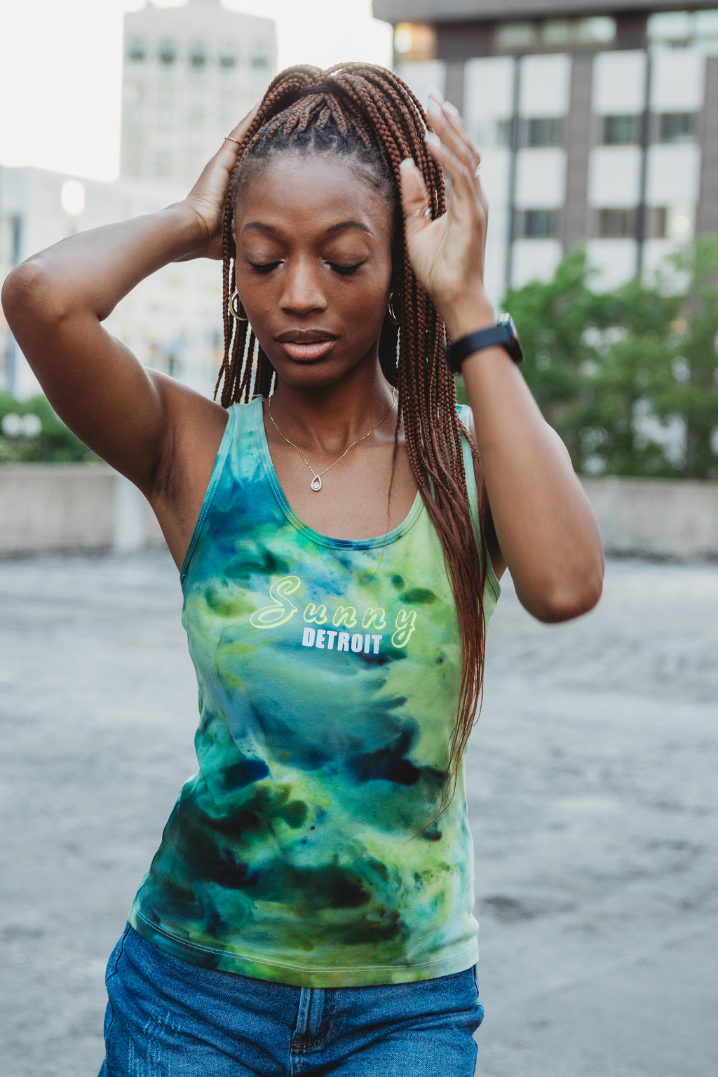SUNNY DETROIT ICEDYED TANK TOP