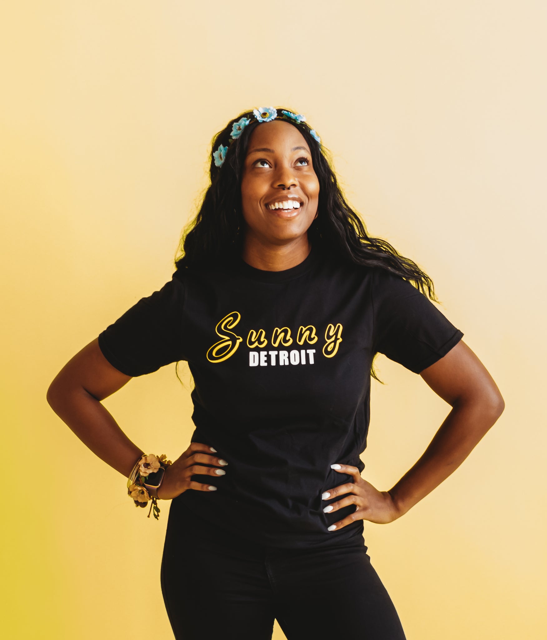 SHORT SLEEVE SUNNY DETROIT BLACK TEE